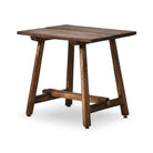 Four Hands Elio End Table in Burnt Bleached Oak on a white background at Addison West