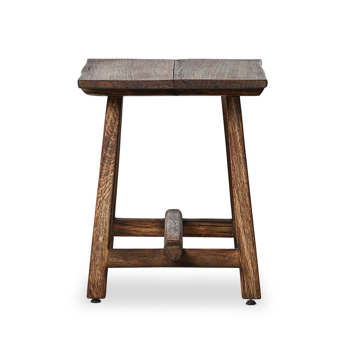 Side of Four Hands Elio End Table in Burnt Bleached Oak on a white background at Addison West