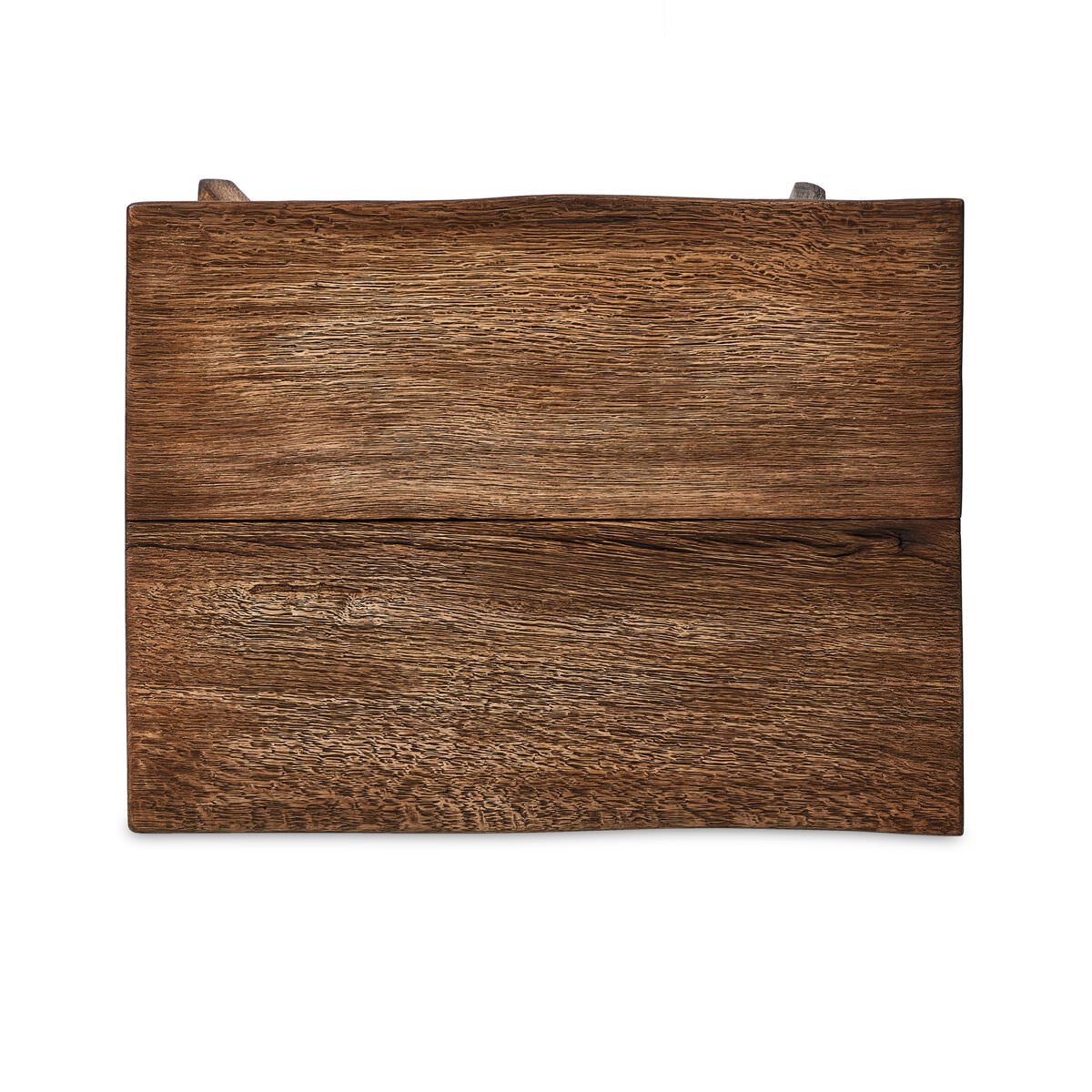 Top of Four Hands Elio End Table in Burnt Bleached Oak on a white background at Addison West