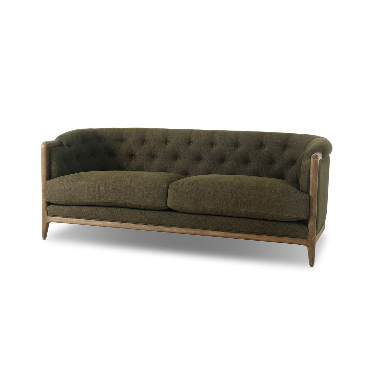 Four Hands Ellsworth Sofa in Sutton Olive on a white background at Addison West