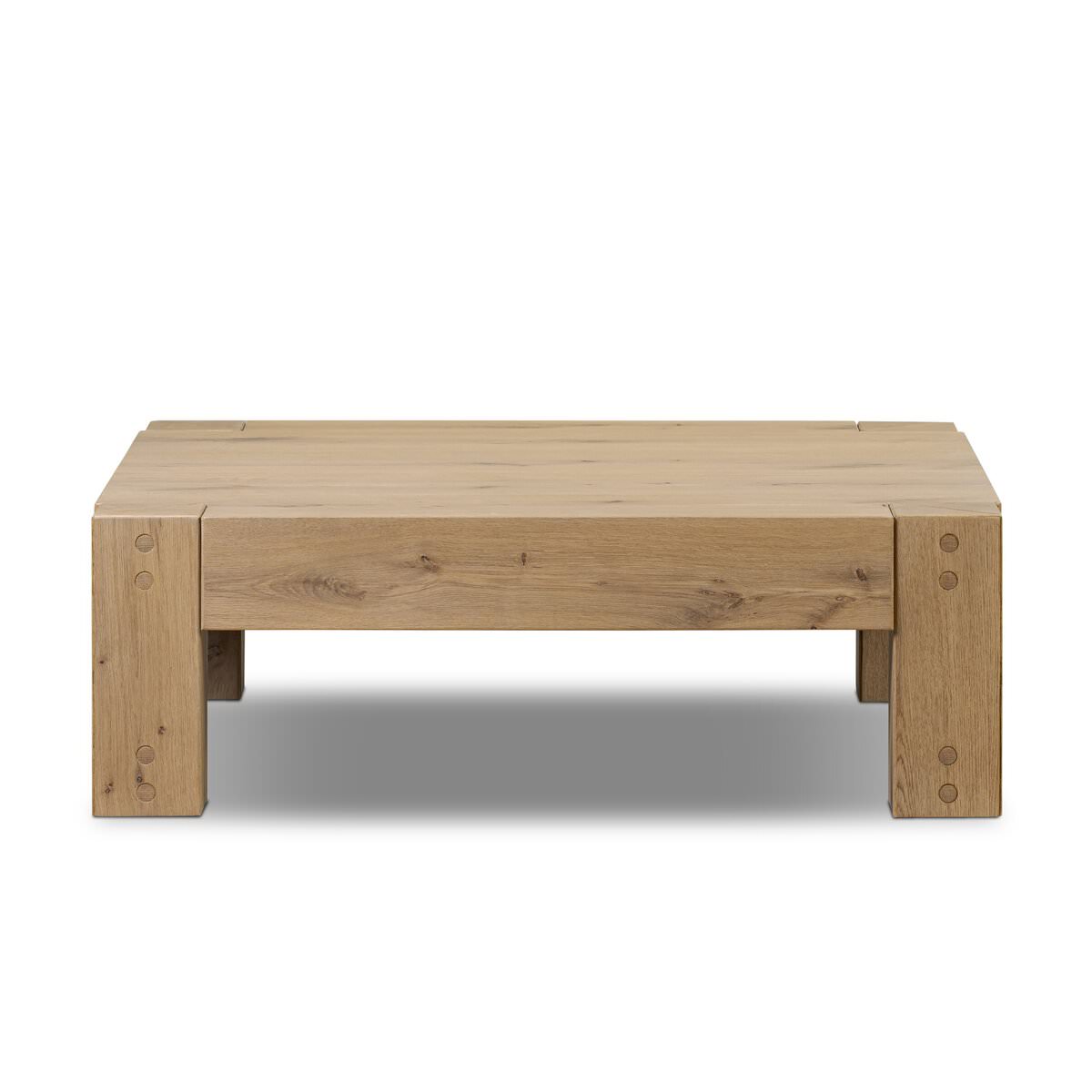 Four Hands Emmer Coffee Table in Aged Smoked Oak on a white background  at Addison West