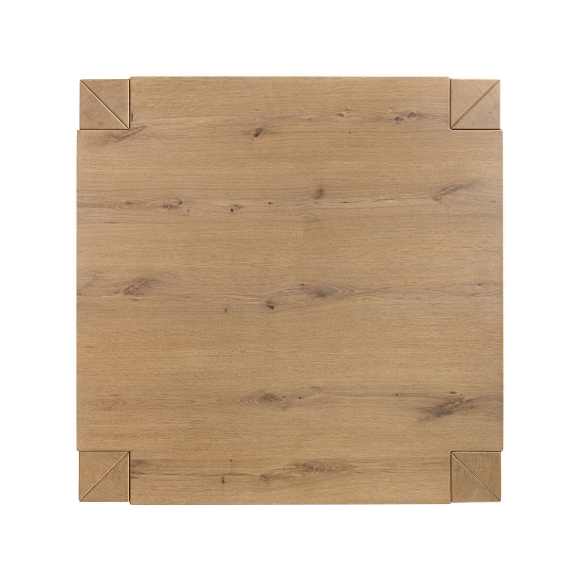 Top of Four Hands Emmer Coffee Table in Aged Smoked Oak on a white background  at Addison West