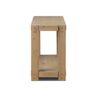 Side of Four Hands Emmer Console Table in Aged Smoked Oak on a white background at Addison West