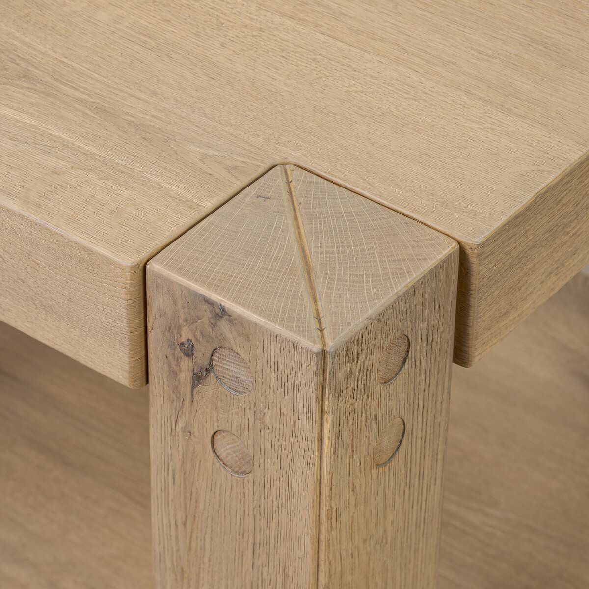 Close up of Four Hands Emmer End Table in Aged Smoked Oak  at Addison West