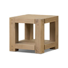 Four Hands Emmer End Table in Aged Smoked Oak on a white background at Addison West