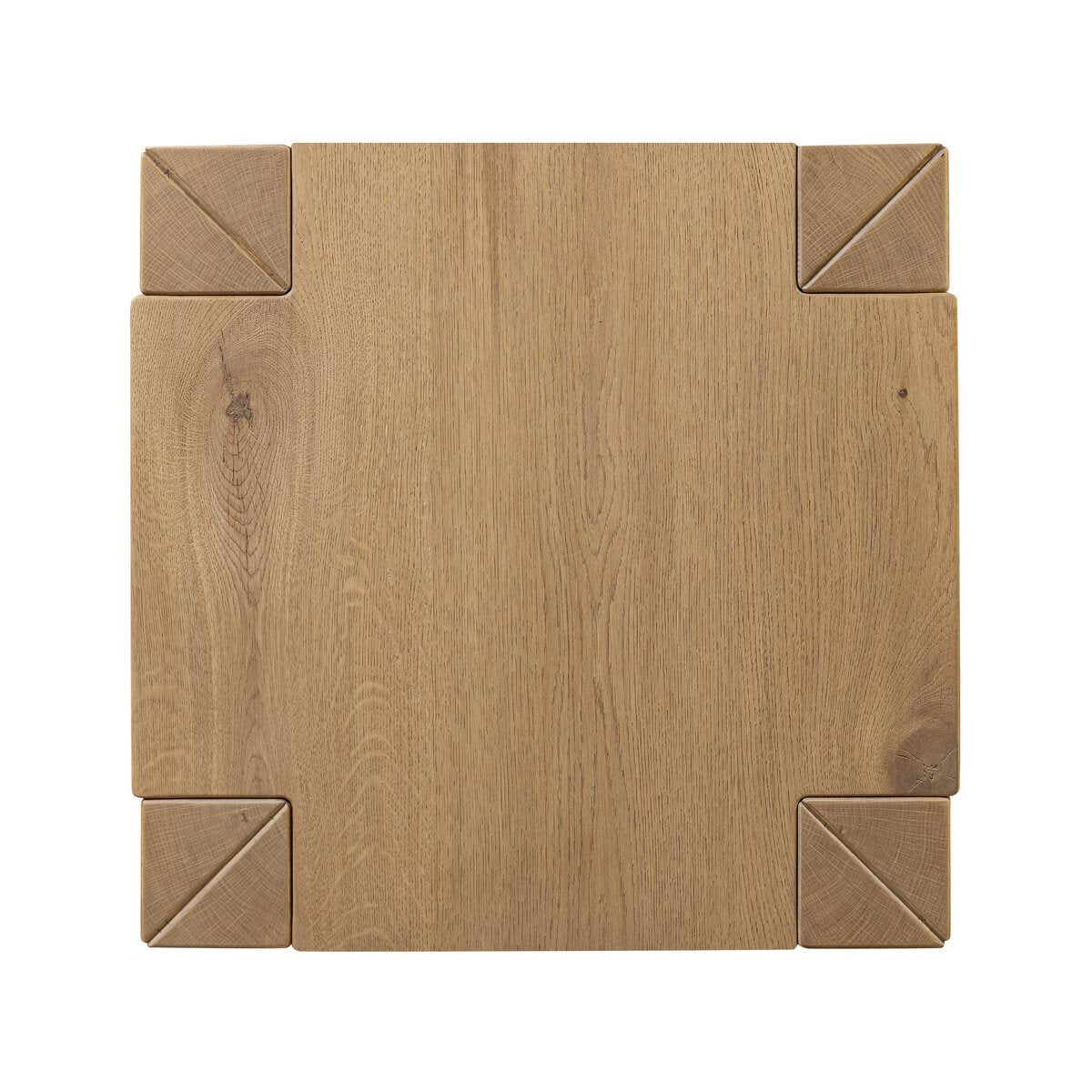 Top of Four Hands Emmer End Table in Aged Smoked Oak on a white background at Addison West