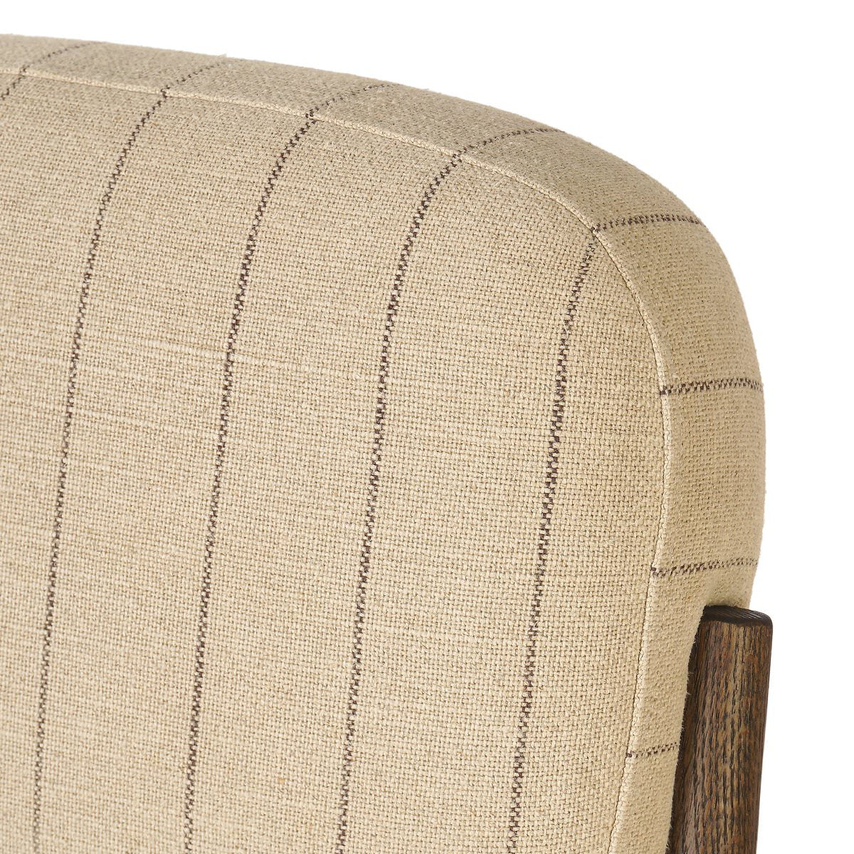 Close up of Four Hands Esther Bar & Counter Stool in Lavon Flint on a white background at Addison West