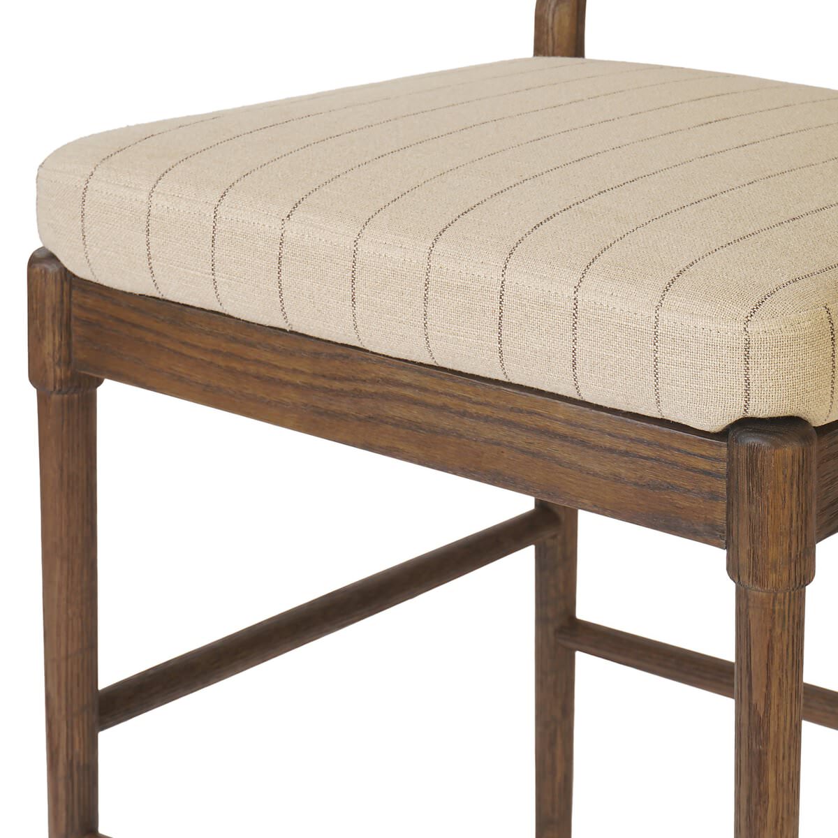 Close up of Four Hands Esther Bar & Counter Stool in Lavon Flint on a white background at Addison West