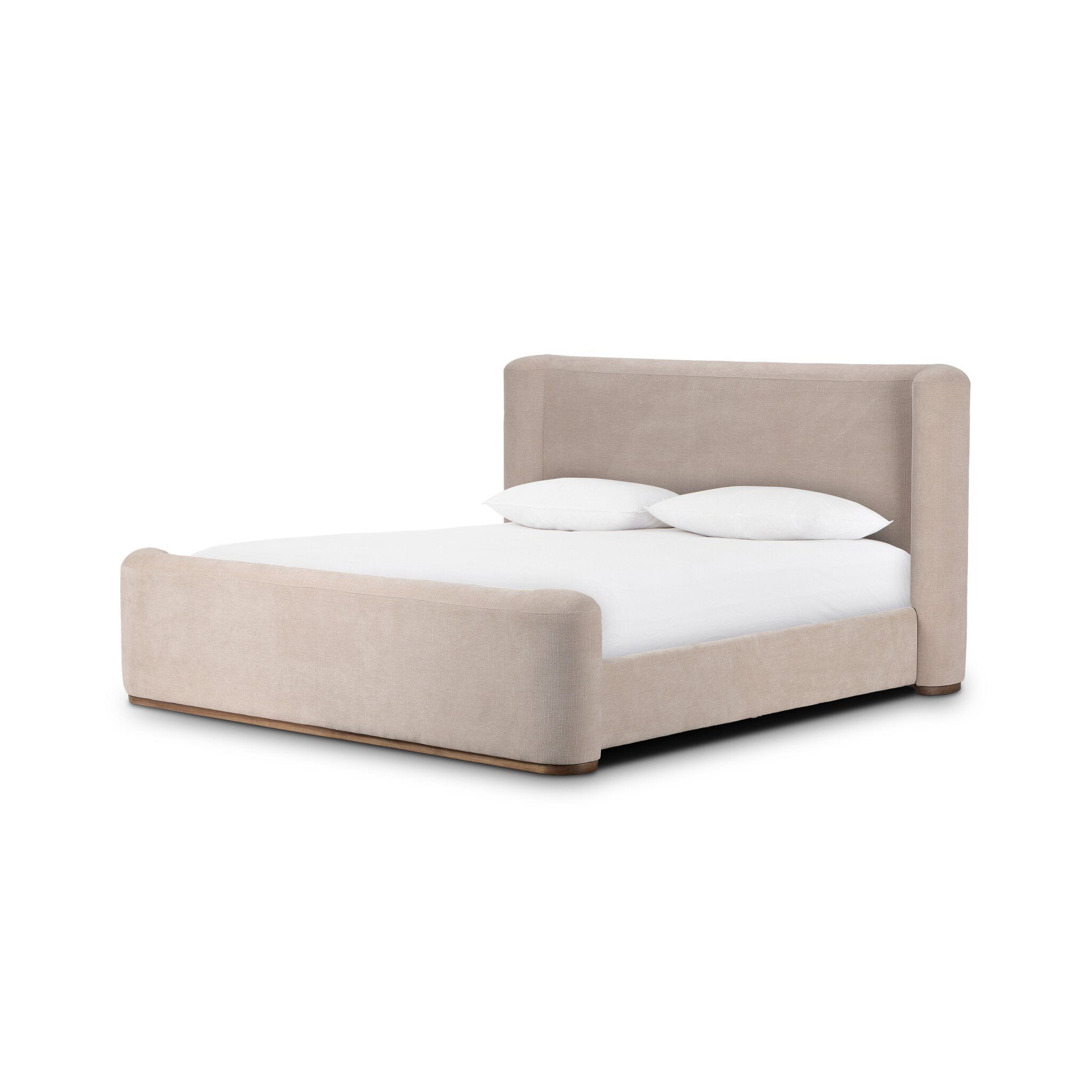 Four Hands Fane Bed in Crypton Holland Sand, Queen on white background at Addison West.