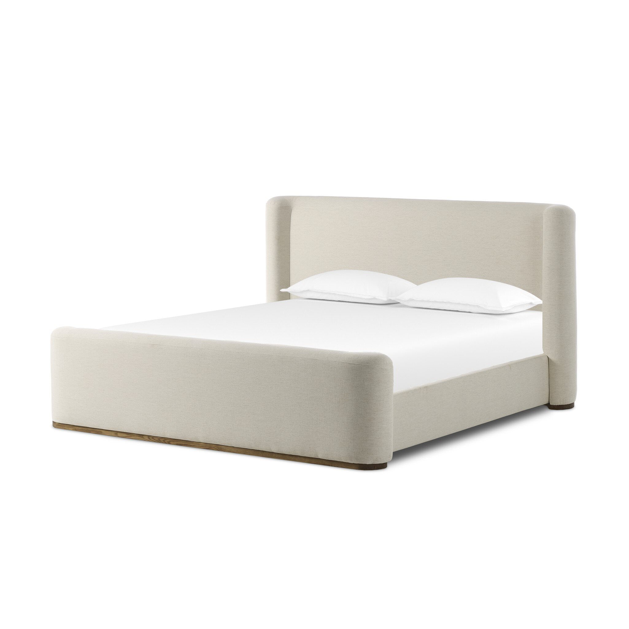Four Hands Fane Bed in Crypton Nomad Snow, Queen on white background at Addison West.