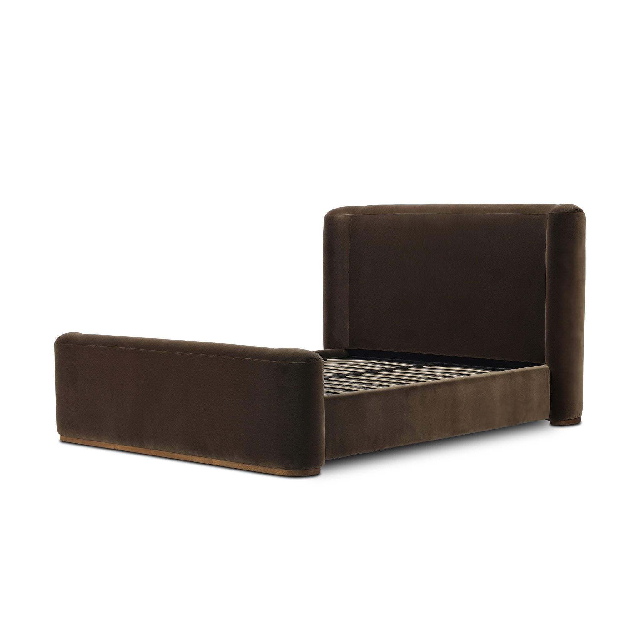 Four Hands Fane Bed in Crypton Surrey Mink, Queen on white background at Addison West.