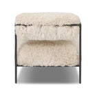 Back of Four Hands Fenn Chair in Champagne Mongolian Fur on a white background at Addison West