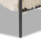 Close up of Four Hands Fenn Chair in Champagne Mongolian Fur on a white background at Addison West