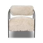 Four Hands Fenn Chair in Champagne Mongolian Fur on a white background at Addison West