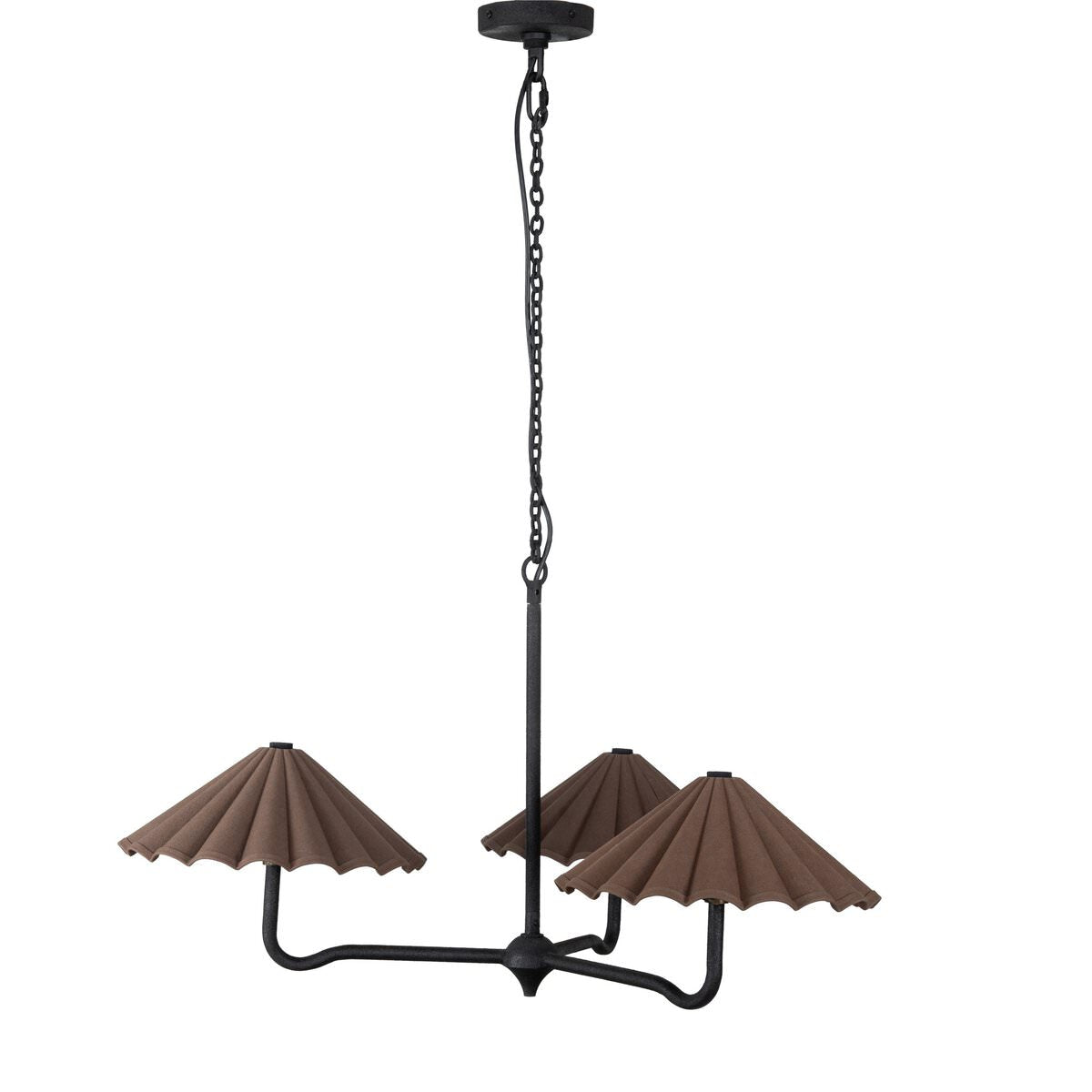 Four Hands Fiorella Chandelier in Black Wrought Iron on a white background at Addison West