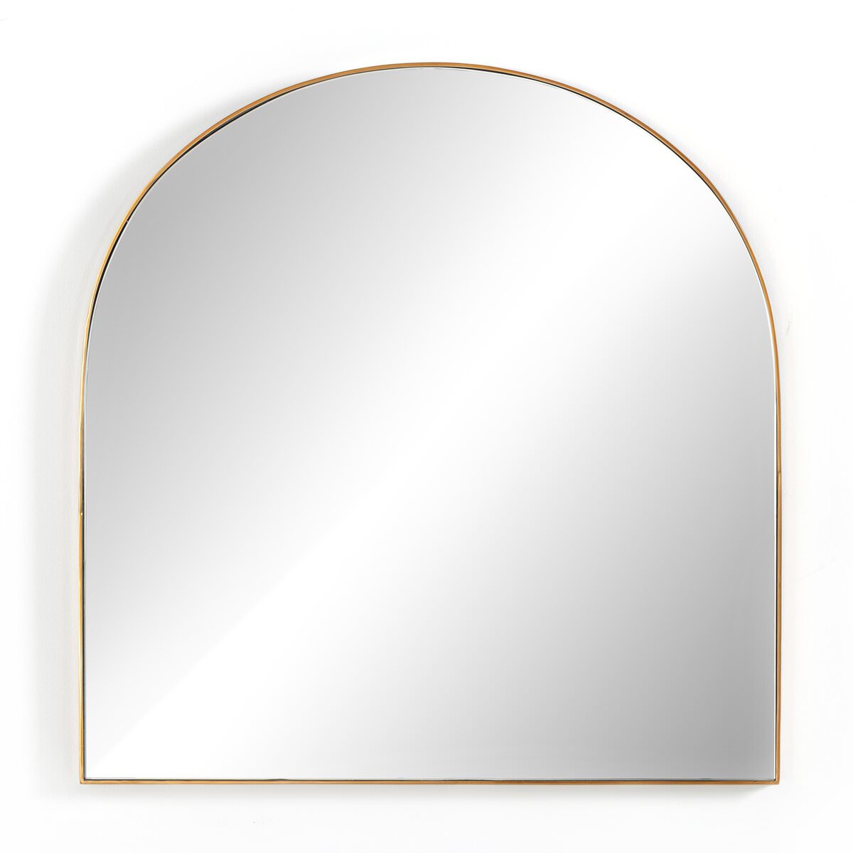 Four Hands Georgina Wide Mirror in Polished Brass on a white background at Addison West