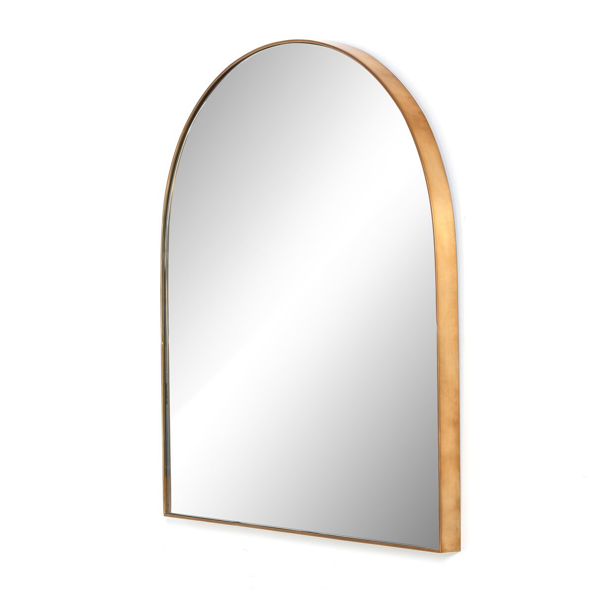Four Hands Georgina Wide Mirror in Polished Brass on a white background at Addison West