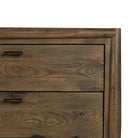 Close up of Four Hands Glenview 6 Drawer Dresser in Weathered Oak Veneer on a white background at Addison West