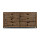 Four Hands Glenview 6 Drawer Dresser in Weathered Oak Veneer on a white background at Addison West