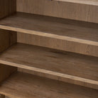 Close up of Four Hands Glenview Bar Cabinet in Weathered Oak at Addison West