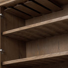 Close up of Four Hands Glenview Bar Cabinet in Weathered Oak at Addison West