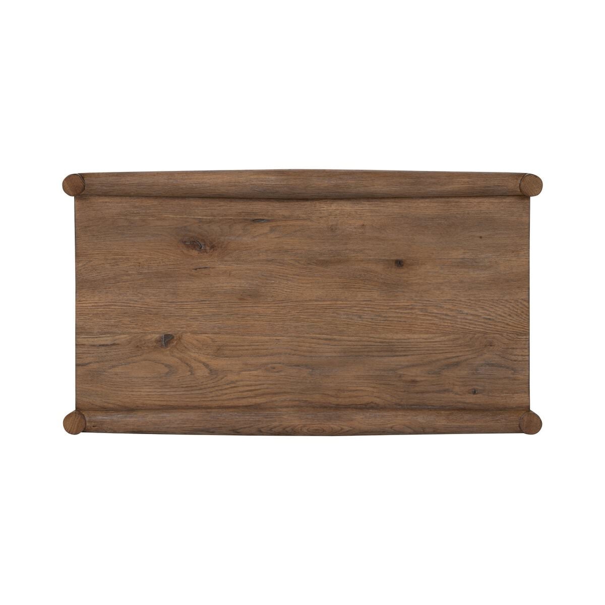 Top of Four Hands Glenview Nightstand in Weathered Oak Veneer on a white background at Addison West