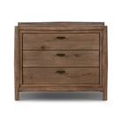 Four Hands Glenview Nightstand in Weathered Oak Veneer on a white background at Addison West