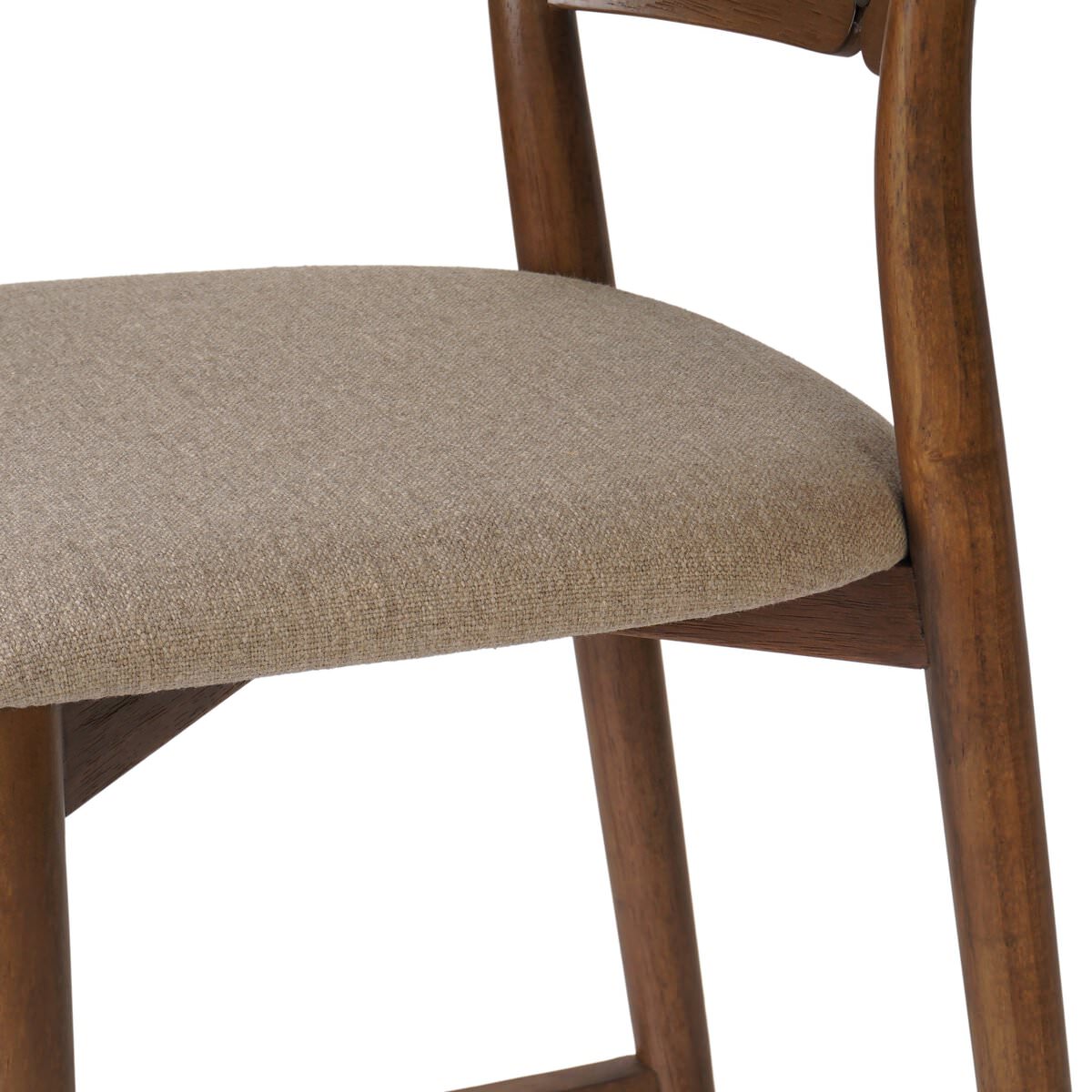Close up of Four Hands Grady Counter Stool in Alcala Taupe on a white background at Addison West
