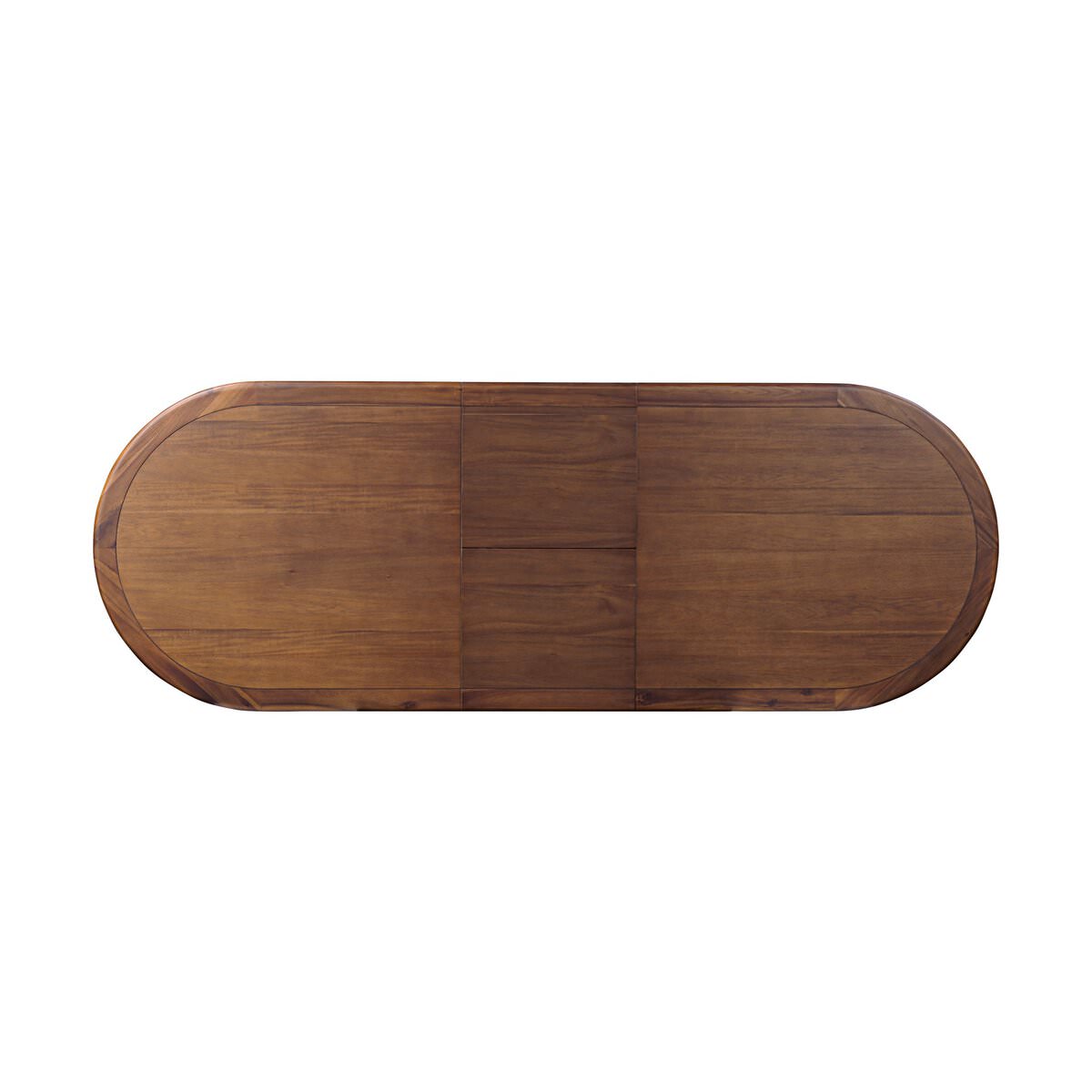 Top of Four Hands Harper Oval Extension Dining Table 84-104" in Toasted Walnut on a white background at Addison West