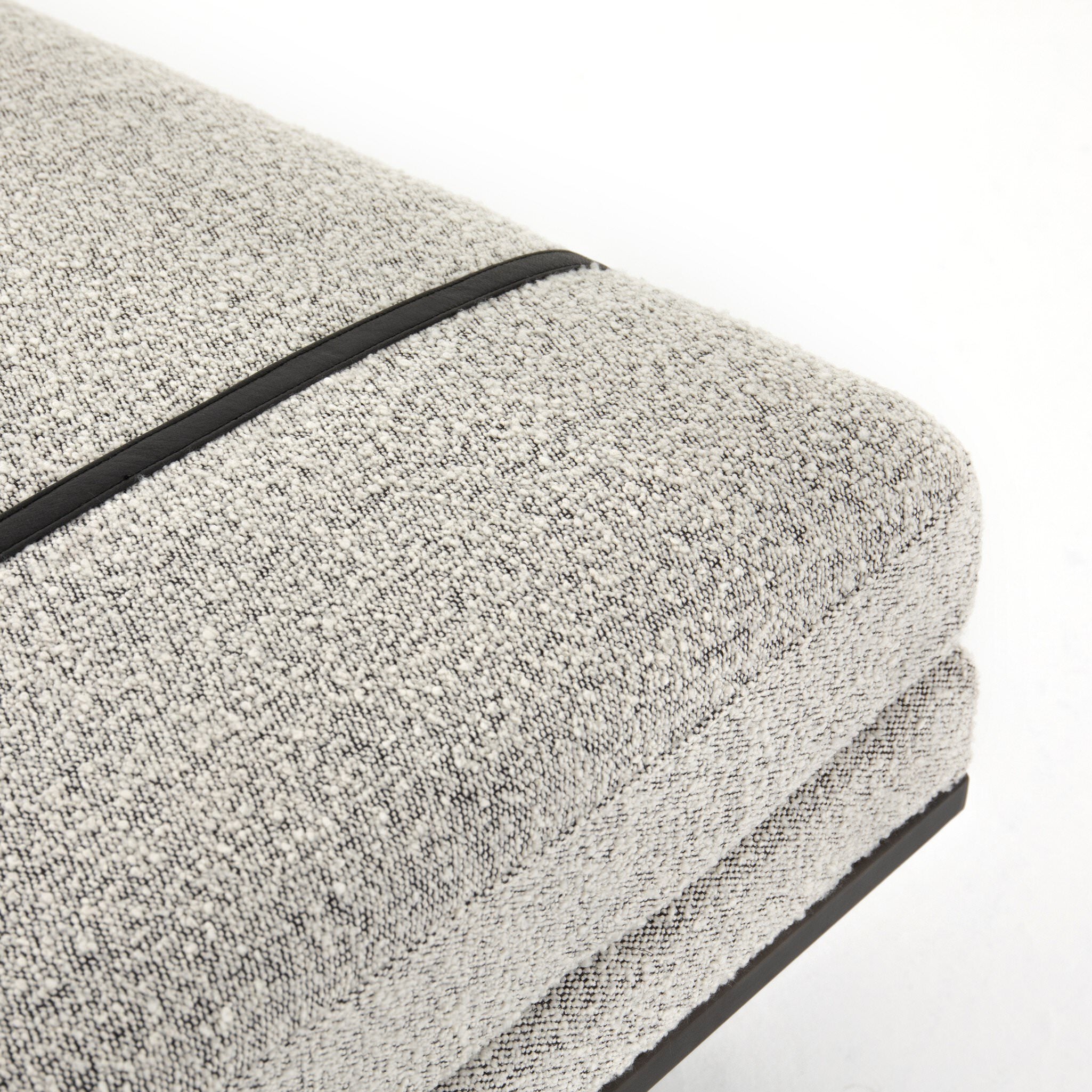 Four Hands Harris Accent Bench in Knoll Domino on white background at Addison West.