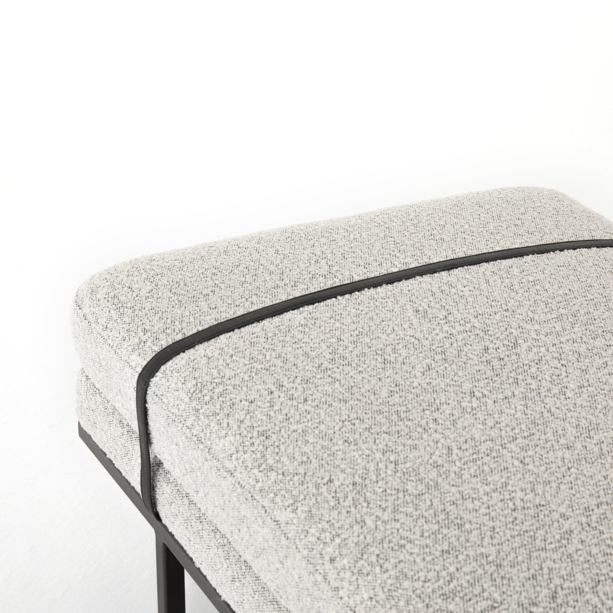 Four Hands Harris Accent Bench in Knoll Domino on white background at Addison West.