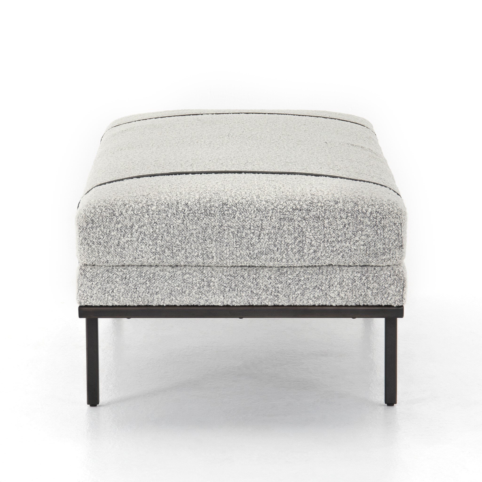 Four Hands Harris Accent Bench in Knoll Domino on white background at Addison West.