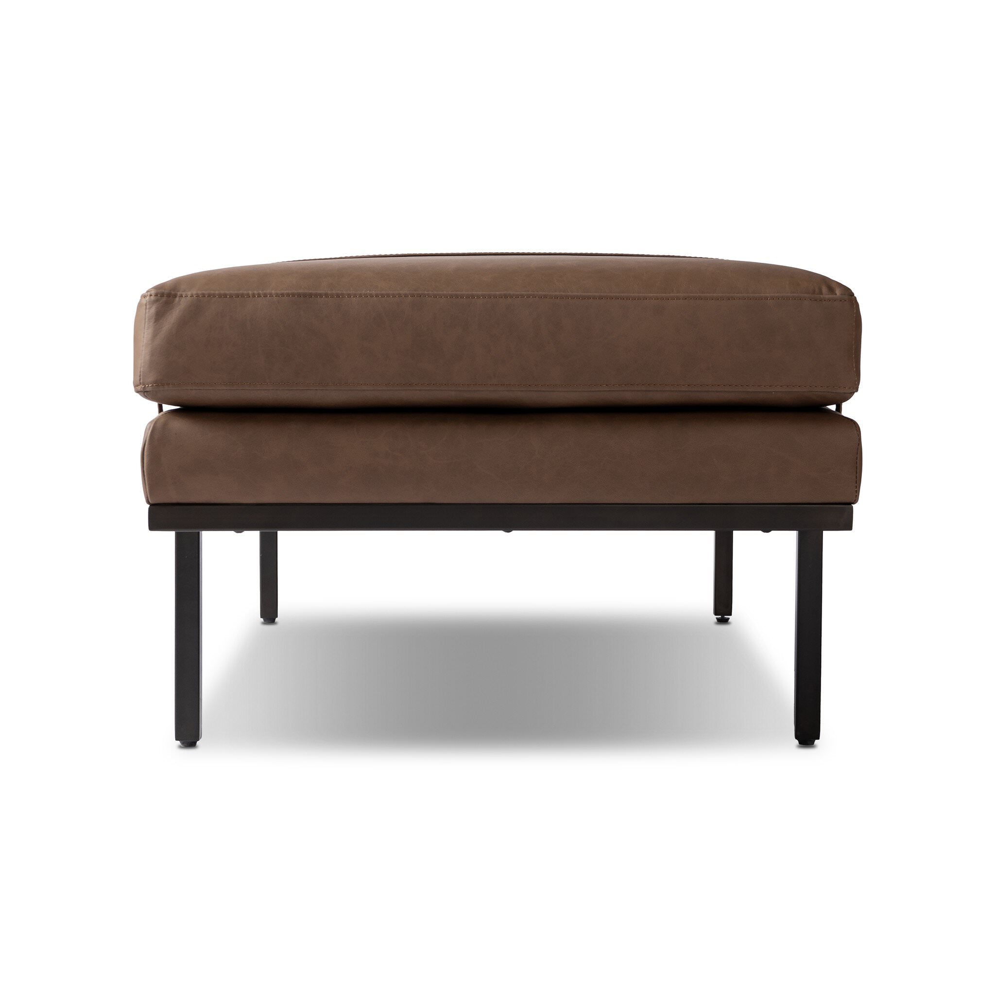 Four Hands Harris Accent Bench in Maestro Cigar on white background at Addison West.