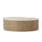 Four Hands Ingrid Coffee Table in Cappuccino Marble on a white background at Addison West