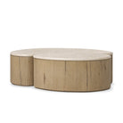 Four Hands Ingrid Coffee Table in Cappuccino Marble on a white background at Addison West