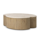 Four Hands Ingrid Coffee Table in Cappuccino Marble on a white background at Addison West