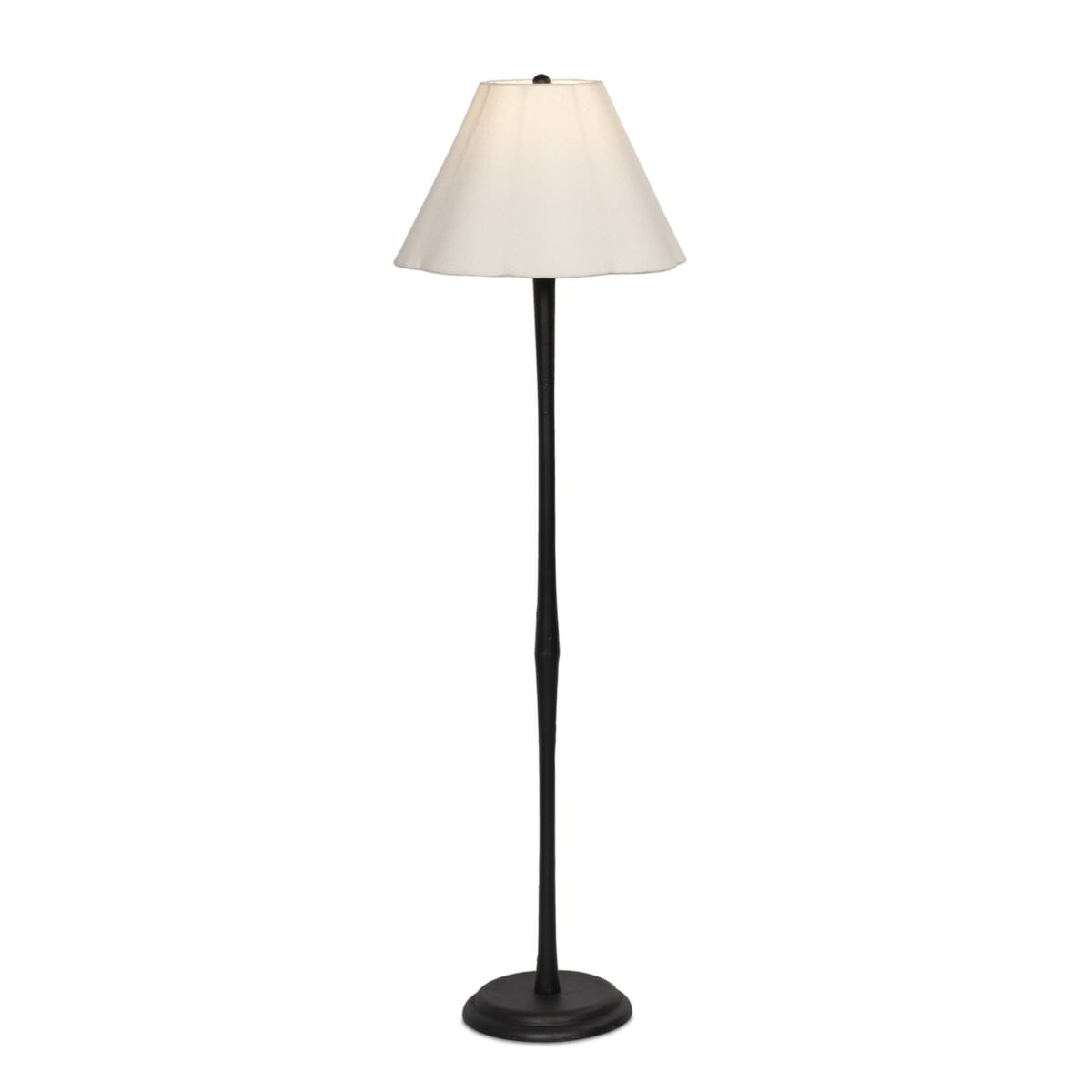 Four Hands Isabeau Floor Lamp in Black Wrought Iron on a white background at Addison West