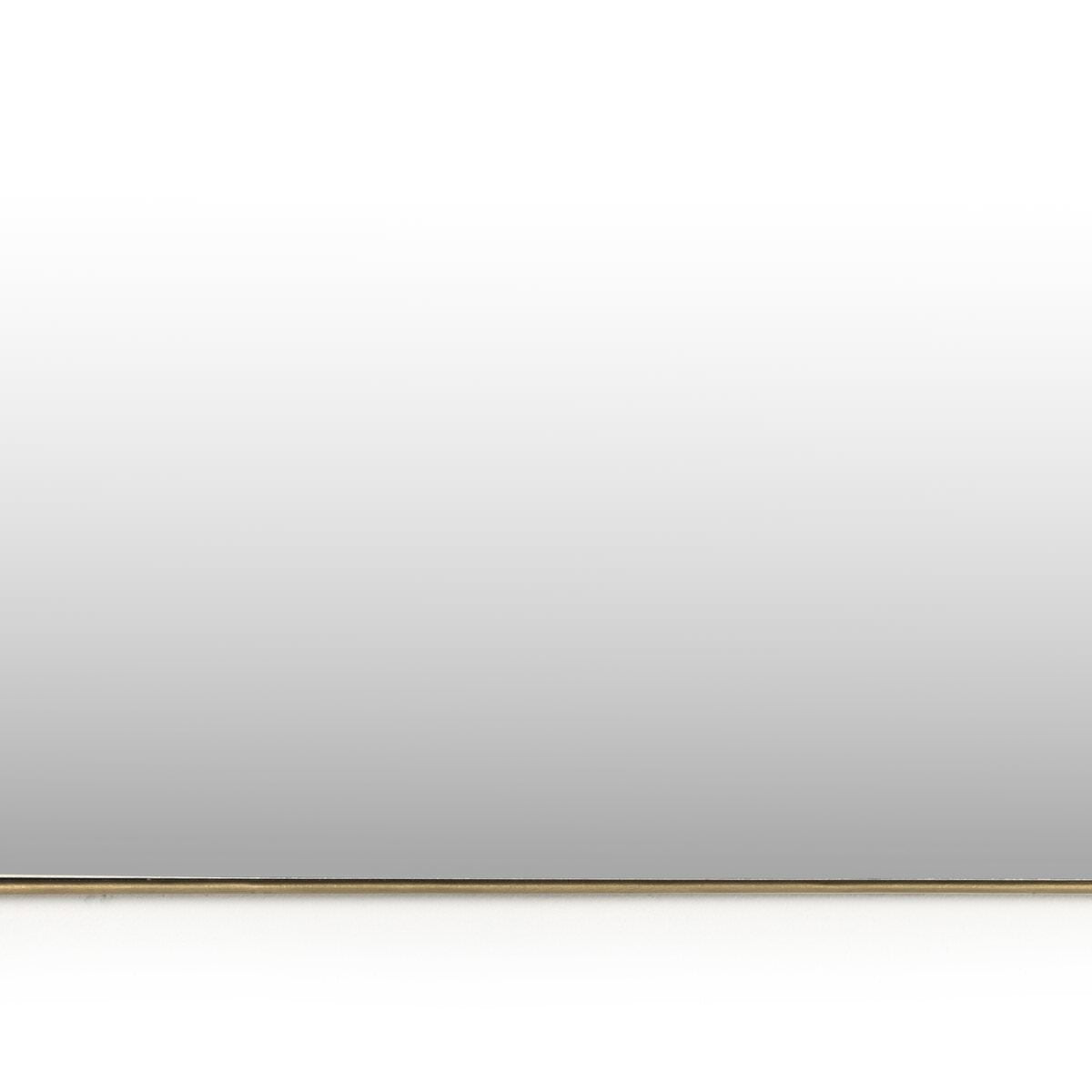 Close up of Four Hands Jacques Mirror in Antique Brass on a white background at Addison West