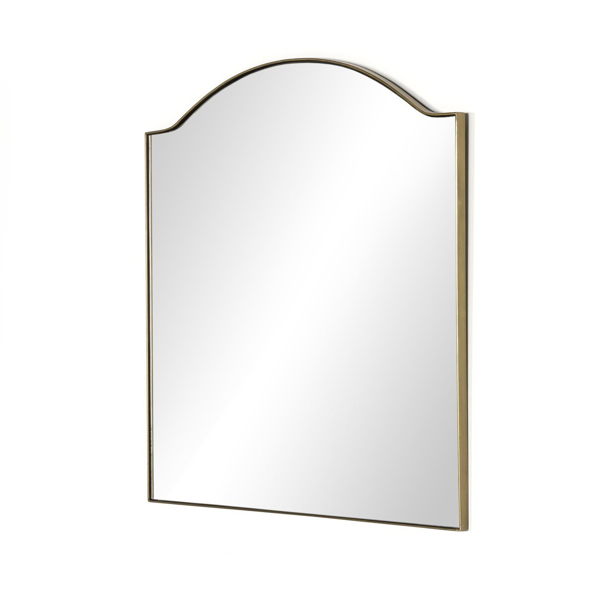 Four Hands Jacques Mirror in Antique Brass on a white background at Addison West