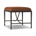 Four Hands Jade Accent Stool in Crypton Wayfarer Sienna on a white background at Addison West