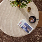 Top of Four Hands Janice Bistro Table-36" in Sand Striae in a dining room at Addison West