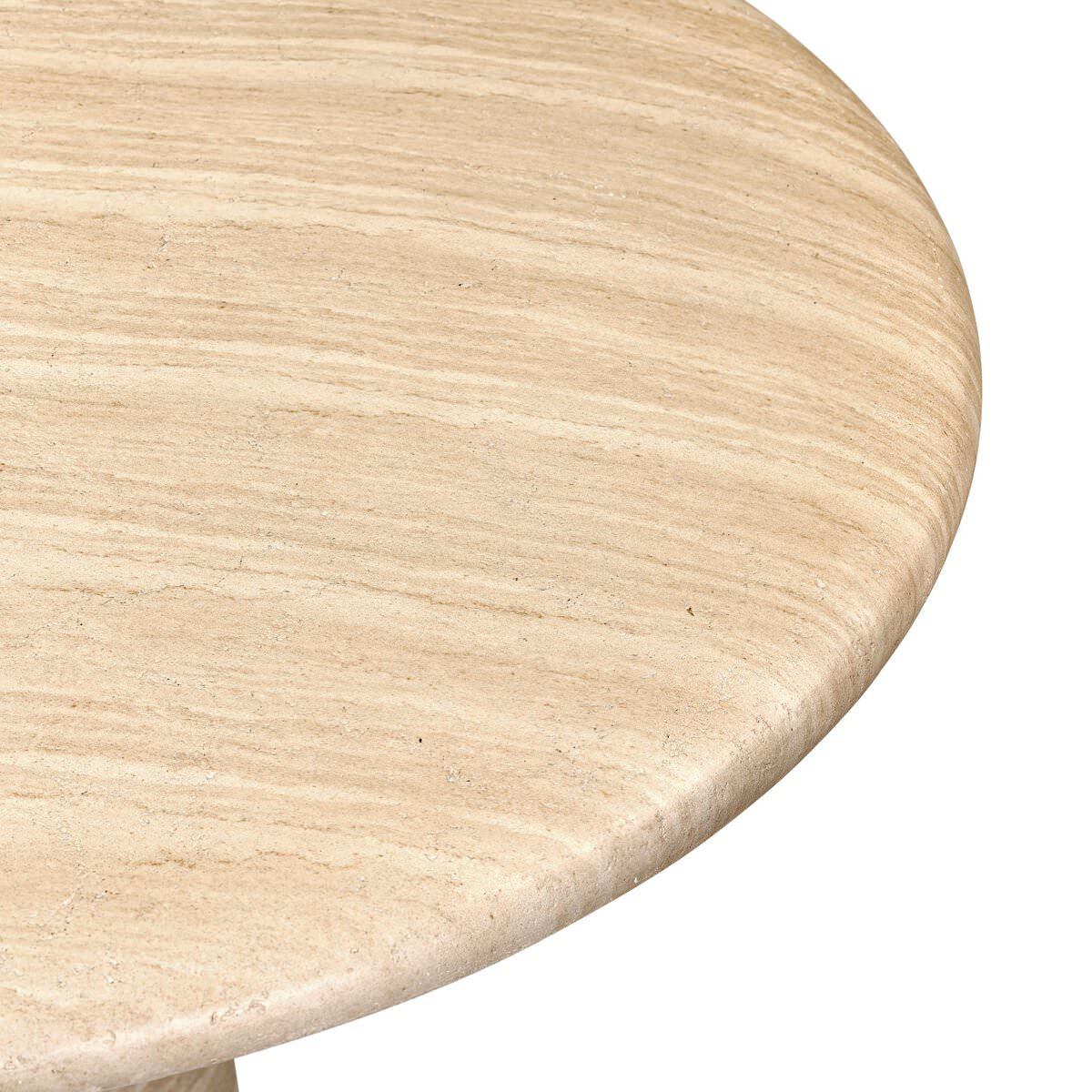 Close up of Four Hands Janice Bistro Table-36" in Sand Striae on a white background at Addison West