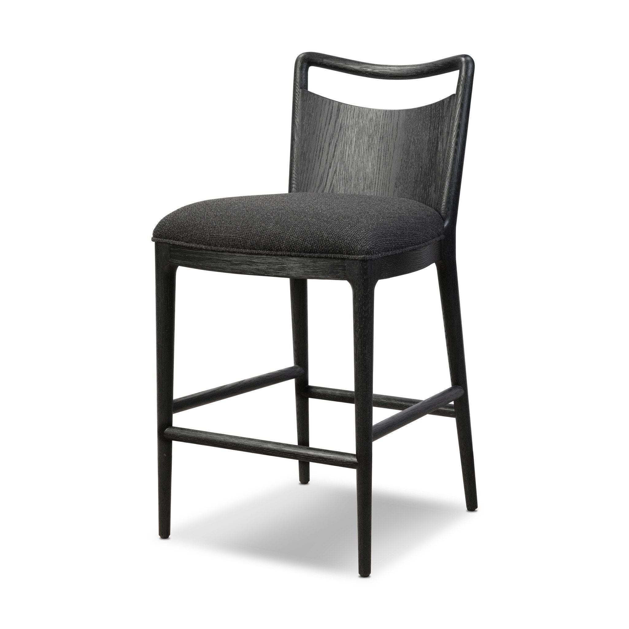 Four Hands Jessen Counter Stool in Gibson Black on white background at Addison West.