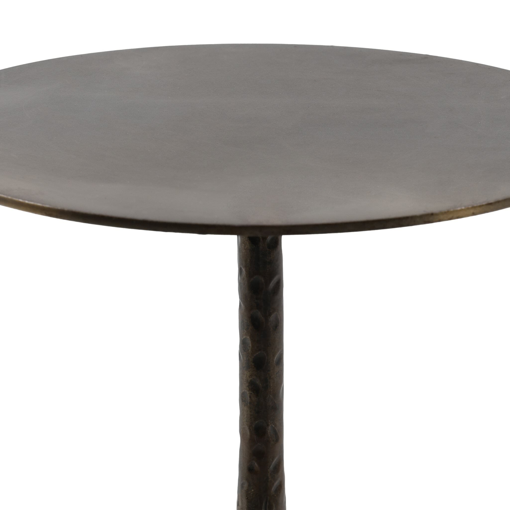 Four Hands Jocelyn End Table in Dark Brass on white background at Addison West.
