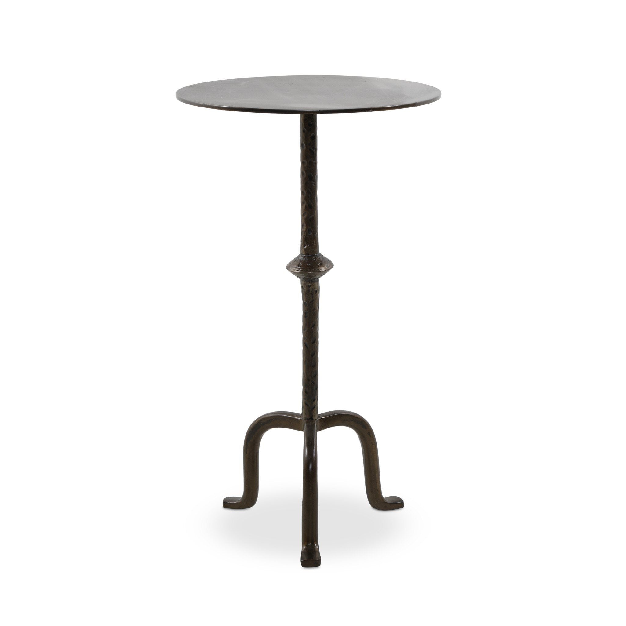 Four Hands Jocelyn End Table in Dark Brass on white background at Addison West.