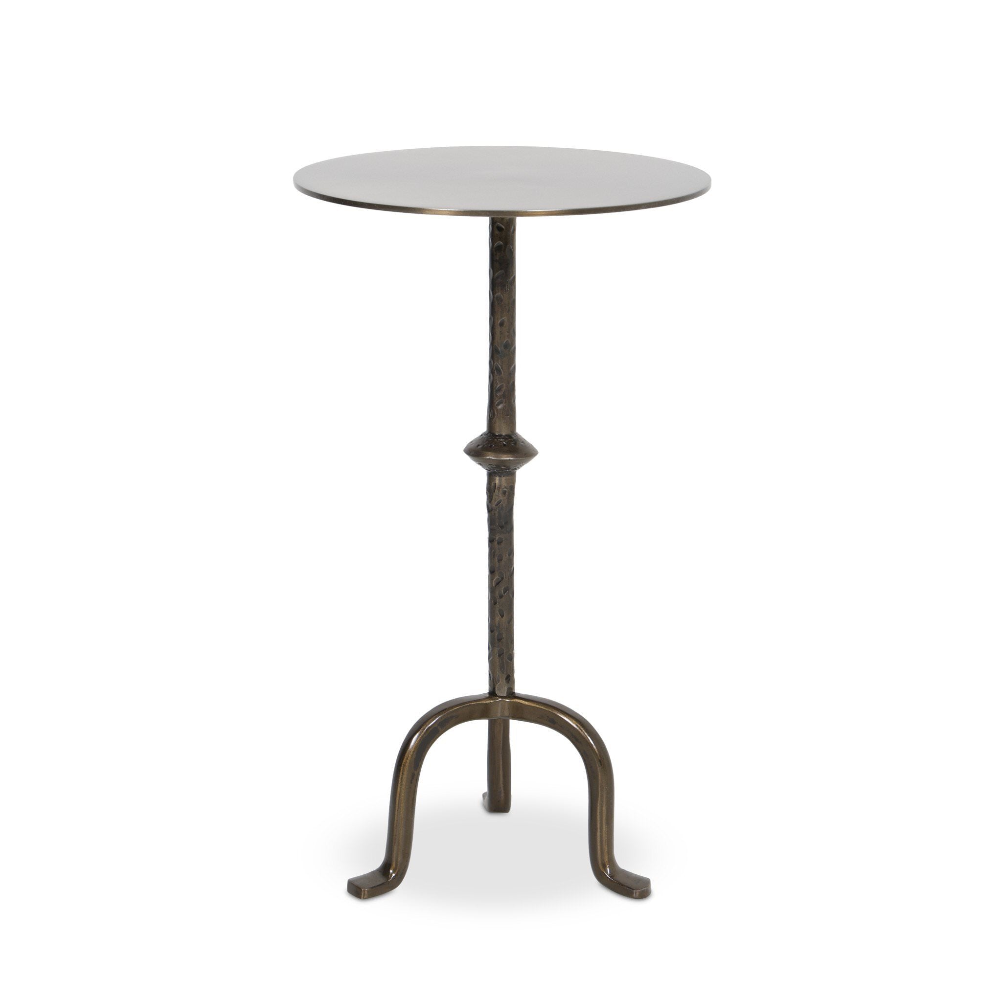 Four Hands Jocelyn End Table in Dark Brass on white background at Addison West.