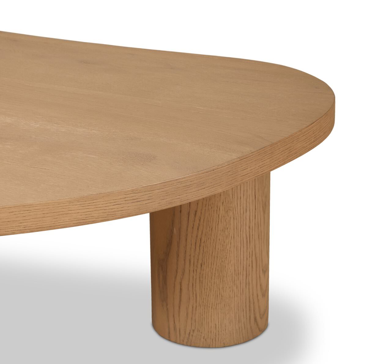 Close up of Four Hands Joji Nesting Coffee Table in Natural Oak Veneer in Large on a white background at Addison West