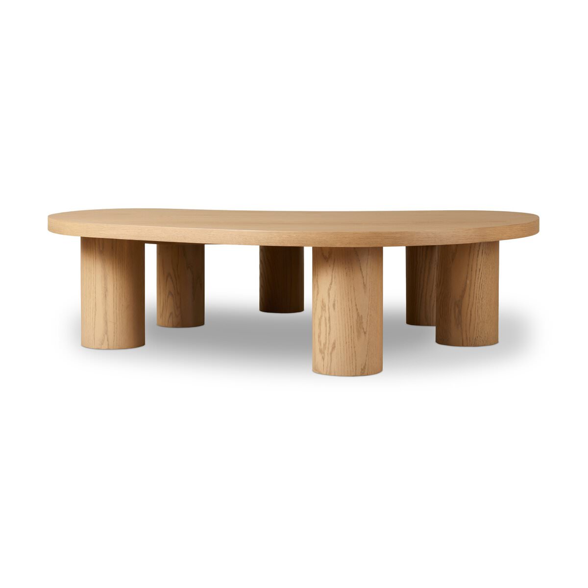 Four Hands Joji Nesting Coffee Tables in Natural Oak Veneer on a white background at Addison West