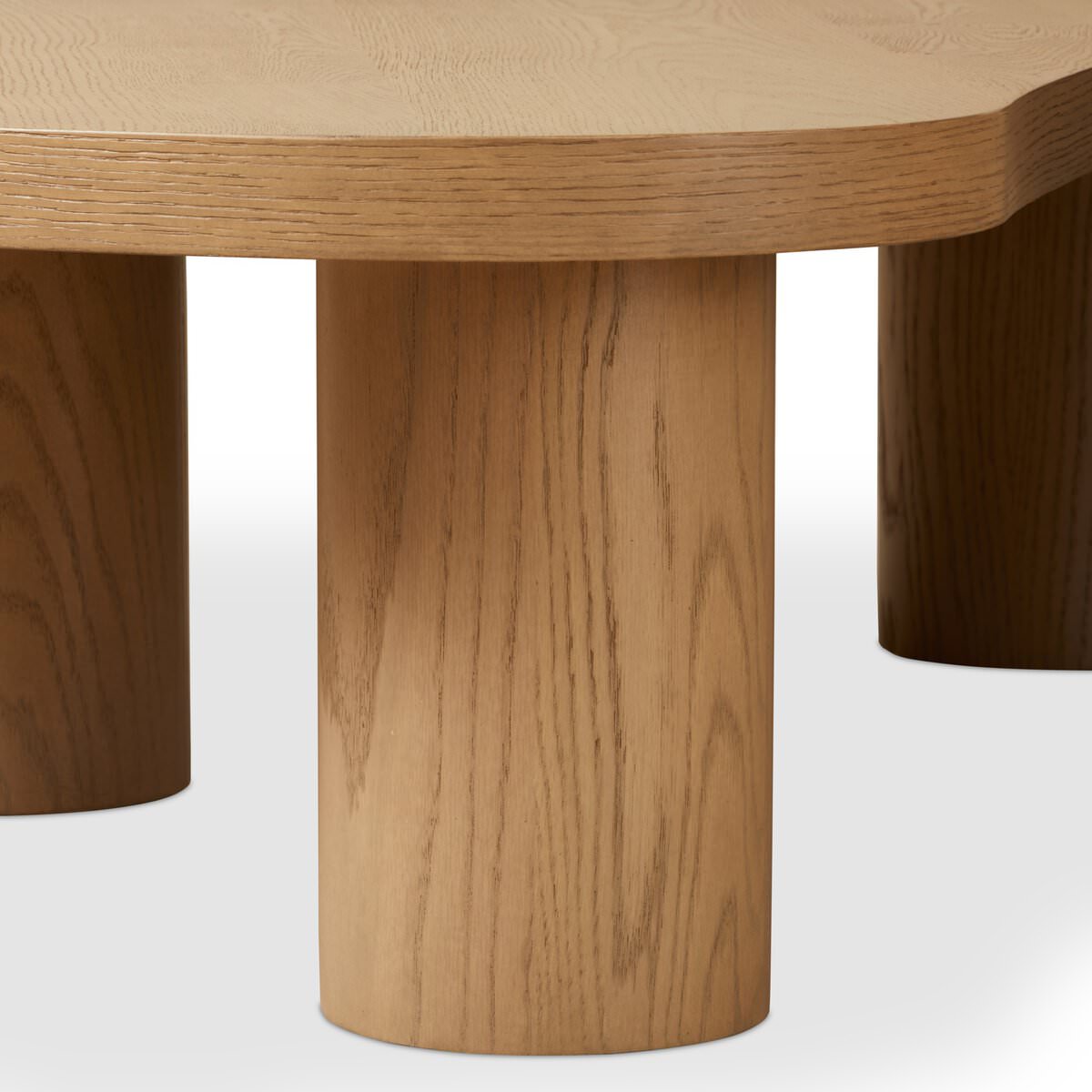 Close up of Four Hands Joji Nesting Coffee Tables in Natural Oak Veneer on a white background at Addison West