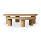 Four Hands Joji Nesting Coffee Tables in Natural Oak Veneer on a white background at Addison West